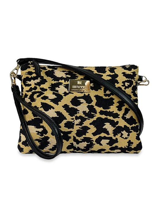 Geanta dama Hunter, leopard galben/negru, 3 compartimente, dimensiuni 30x45cm