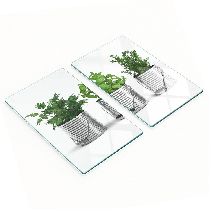 Tocatoare de bucatarie, tulup, set 2 bucati, sticla, 2x30x52cm, antiderapante, rezistente la temperaturi ridicate