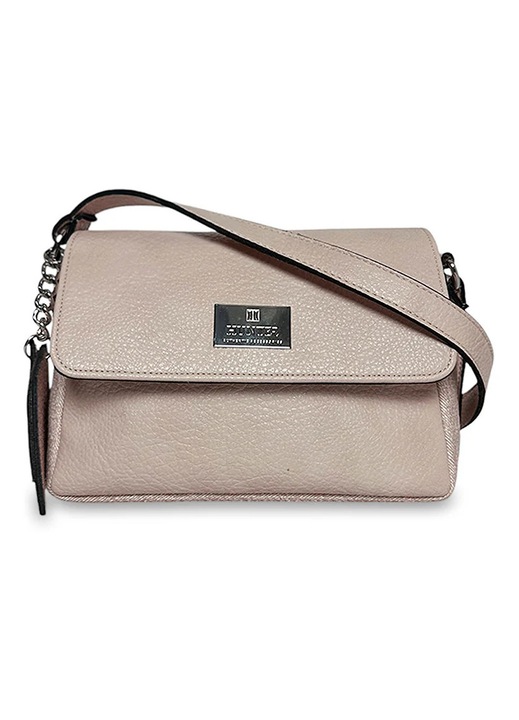 Geanta dama Hunter, flap Carolina, crem, trigon, cu magneti, 1 esoterica, 1 stativ