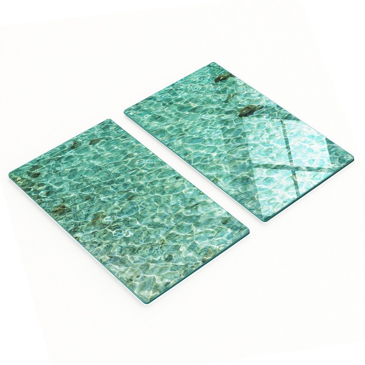 Tulup Díszítőlemezek Készlete, Edzett Üveg, 2x30x52 cm, Csúszásmentes, Hőálló