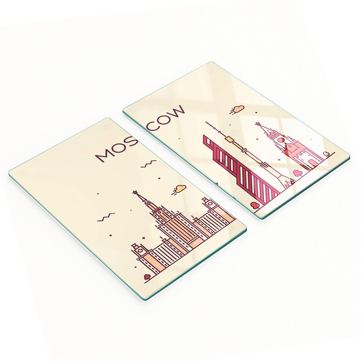 Tocatoare de bucatarie Tulup, set 2 bucati, sticla, 2x30x52cm, antiderapante, rezistente la temperaturi ridicate