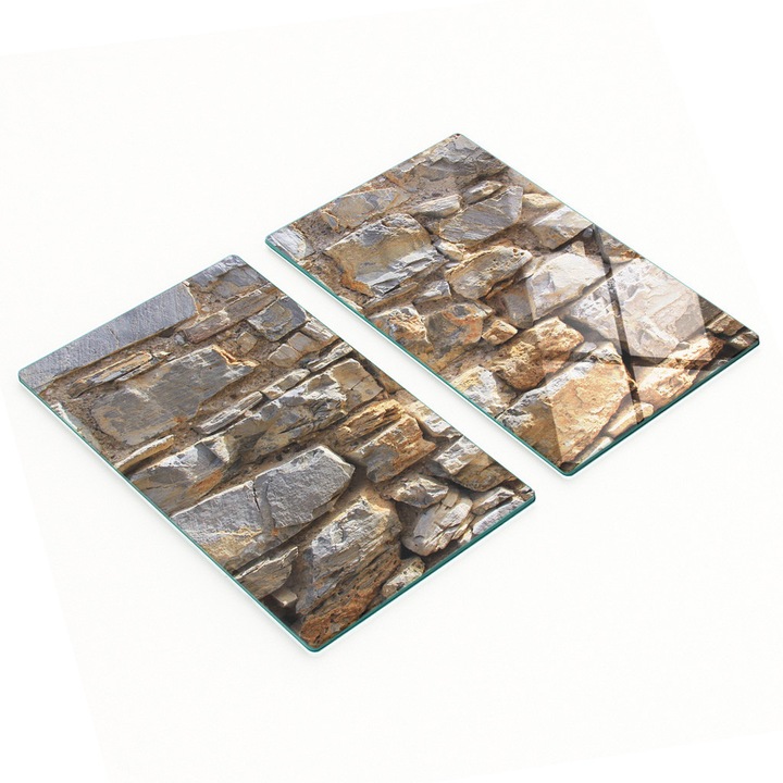 Tocatoare de bucatarie, Tulup, set 2 bucati, sticla, 2x30x52cm, antiderapante, rezistente la temperaturi ridicate