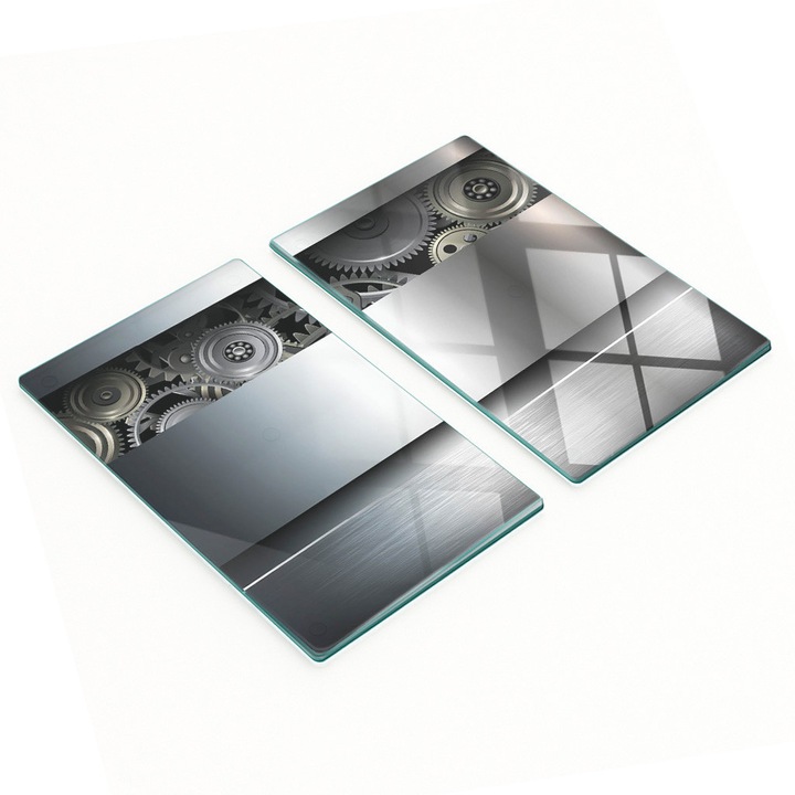 Tulup 2 db-os Dekoratív Üveglap Készlet, Edzett Üveg, 2x30x52 cm, Csúszásmentes, Hőálló