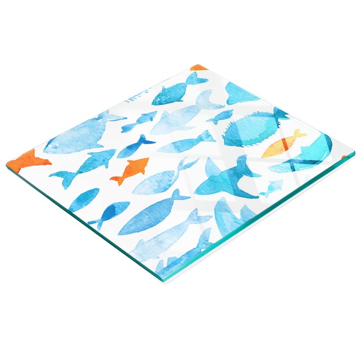 Tulup dísztábla, üveg konyhai deszka, 60x52cm, csúszásgátló, magas hőmérsékletnek ellenálló