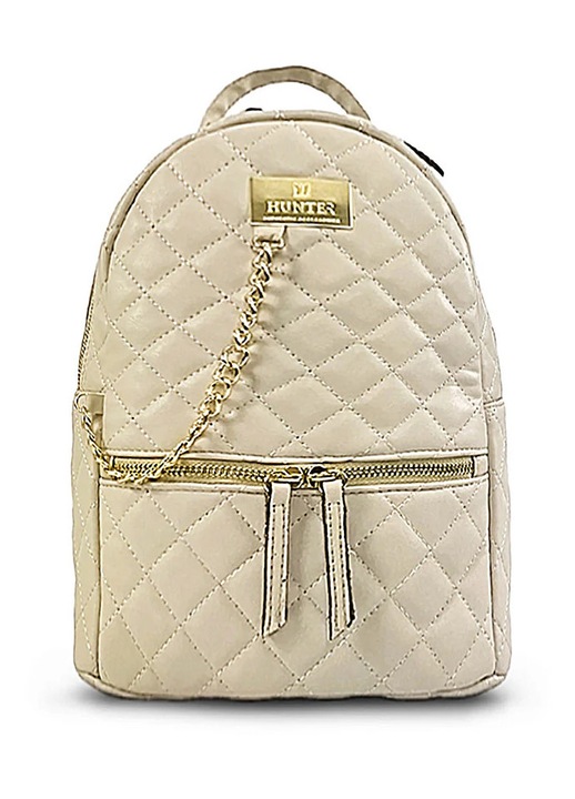 Rucsac fashion dama Hunter, model Quilted, marimea medie, culoare Mpez, set cu detalii metalice