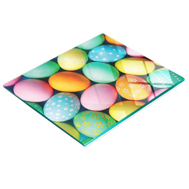 Tocator de bucatarie, Tulup, sticla, 60x52cm, antiderapant, rezistent la temperaturi ridicate