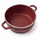 Set vase gatit granit 10 piese, 5 oale si tigai cu capace sticla, antiaderente, compatibile inductie, 20-32 cm, rosu