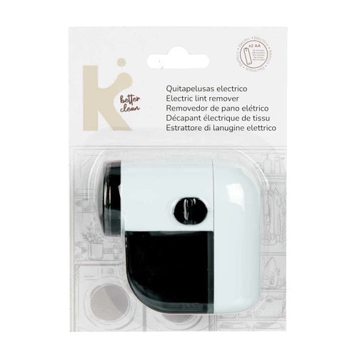 Aparat electric pentru indepartat scame, compact, 2xAA, recipient colectare transparent, alb