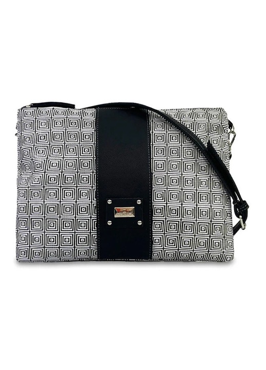 Geanta de dama Hunter, model cu detalii metalice, culoare neagra, dimensiuni 30x45cm