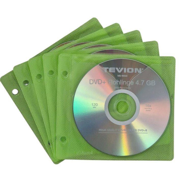 Set 5 bucati DVD+R, 120 min, 4.7GB, Tevion