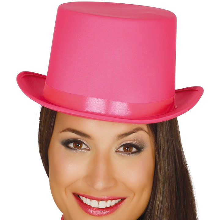 Palarie pentru clown, Guirca, material satinat, roz, 60cm