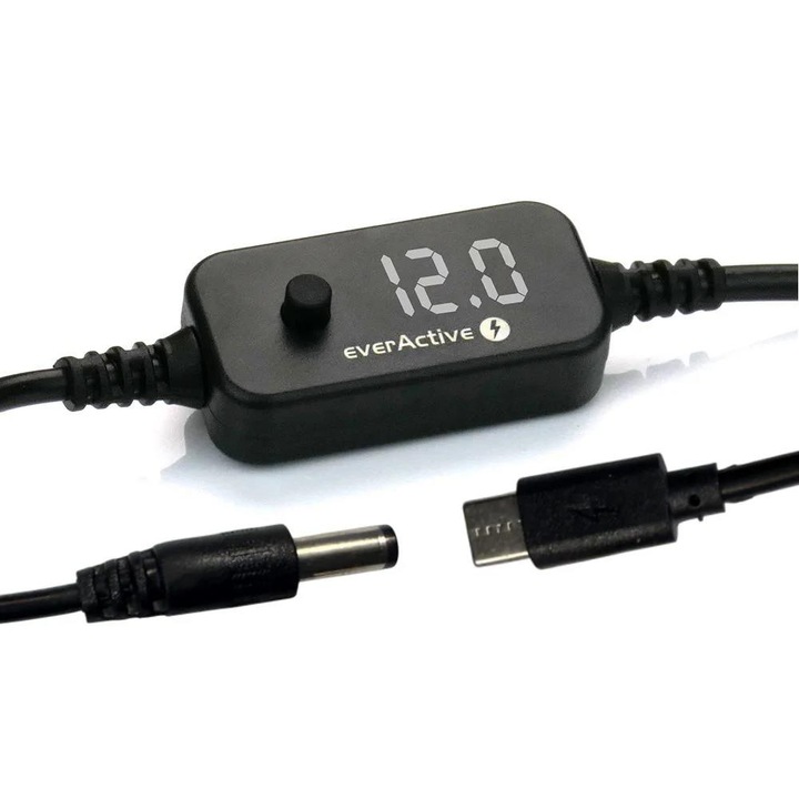 Кабел everActive, USB-C PD - DC 5V, 9V, 12V, 15V, 20V - 10 накрайника