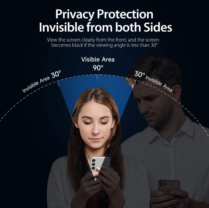 Folie sticla Privacy compatibila cu Samsung Galaxy S26 Plus, Full Glue, Sticla Securizata, Anti-Spy, Claritate HD, Aplicare Usoara, Negru