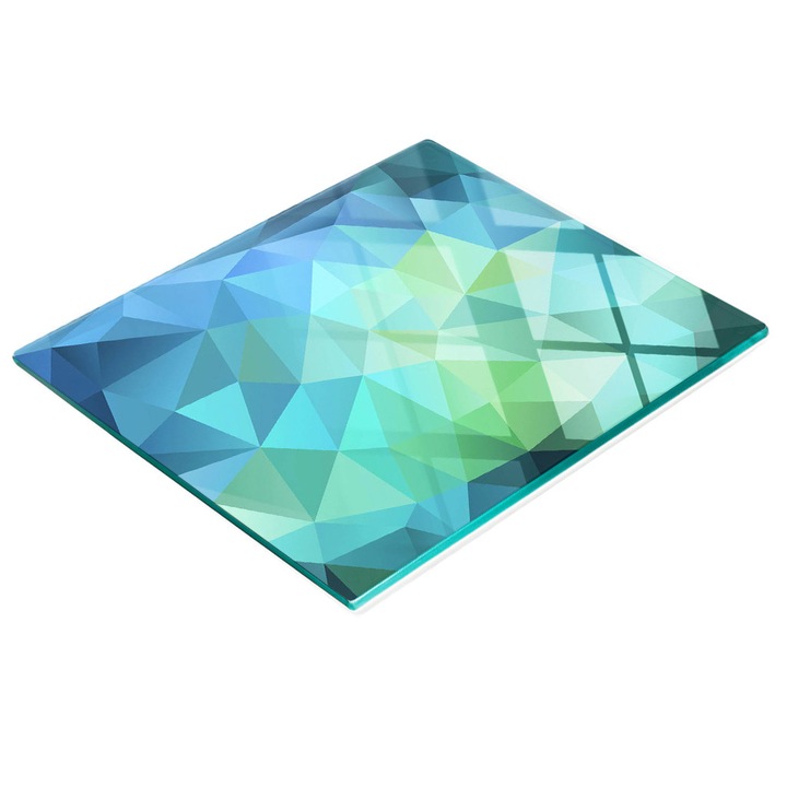 Dekorációs tábla, Tulup, fal/konyhapult védelem, üveg, 60x52cm, csúszásmentes, magas hőmérsékletnek ellenálló, absztrakt minta