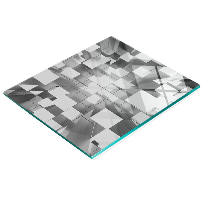 Dekoratív falburkolat, Tulup, konyhai fal/munkalap védelem, üveg, 60x52cm, csúszásmentes, magas hőmérsékletnek ellenálló, absztrakt minta