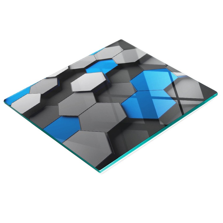 Platou de bucatarie Tulup, sticla, 60x52cm, antiderapant, rezistent la temperaturi ridicate