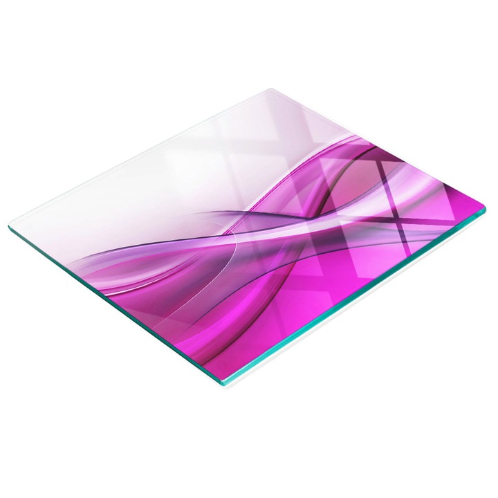 Dekoratív tábla, Tulup, fal/konyhapult védelem, üveg, 60x52cm, csúszásmentes, magas hőmérsékletnek ellenálló, hullámmintás