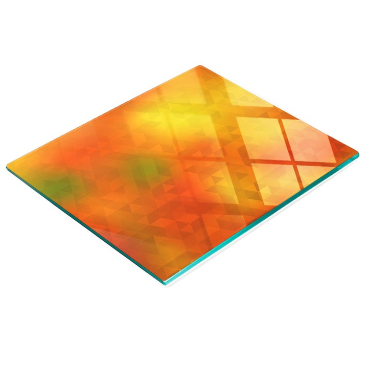 Dekoratív falburkolat, Tulup, konyhai fal/munkalap védelem, üveg, 60x52cm, csúszásmentes, magas hőmérsékletnek ellenálló, absztrakt minta