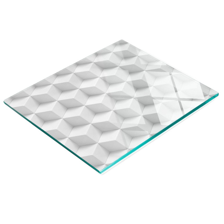 Dekoratív tábla, Tulup, fal/konyhapult védelem, üveg, 60x52cm, csúszásmentes, magas hőmérsékletnek ellenálló, absztrakt minta