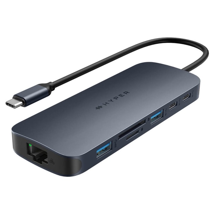 USB-C хъб Hyper HyperDrive Next 11 порта, двоен HDMI 4K 60Hz, Ethernet, черен