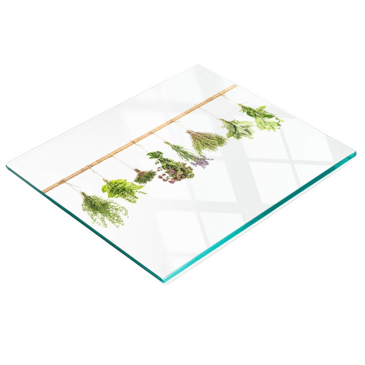 Platou de bucatarie Tulup, sticla, 60x52cm, antiderapant, rezistent la temperaturi ridicate