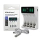 ЗарядноустройствоQoltecзаNi-MHR03AAAR6AAбатерии,LCD,USB-Cкабел,бяло