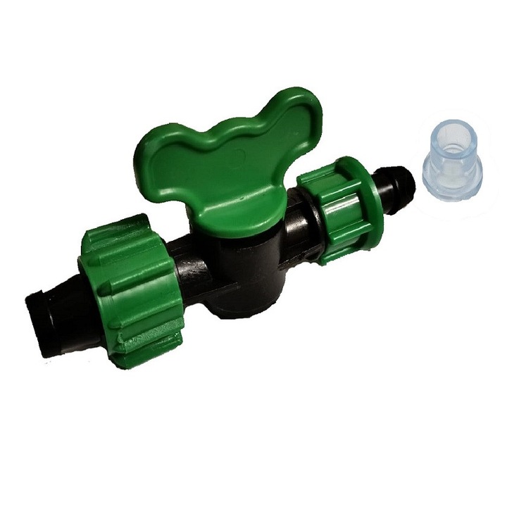 Set 10 robineti cu 2 piulite si garnitura silicon 14mm pentru tub si banda picurare 16-17mm Joseph Agro