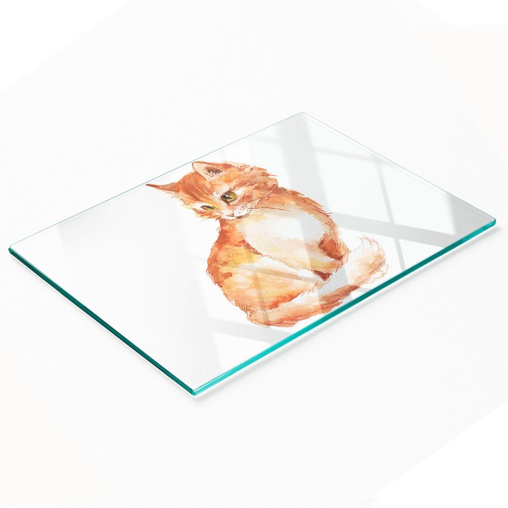 Tulup dekoratív tábla, piros nyílás, 80x52cm, biztonsági üveg, csúszásmentes, magas hőmérsékletnek ellenálló