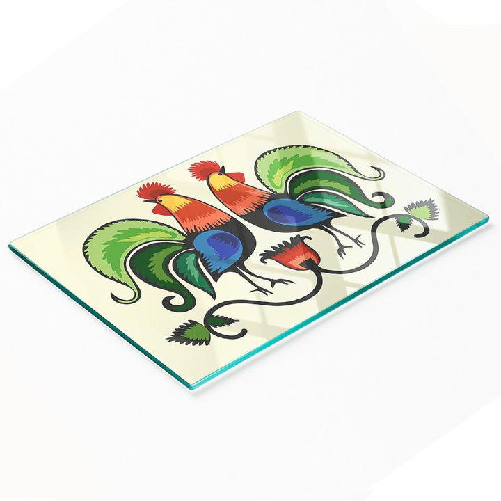 Tulup dekoratív üveglap, üvegnyílás, 80x52cm, csúszásmentes, magas hőmérsékletnek ellenálló