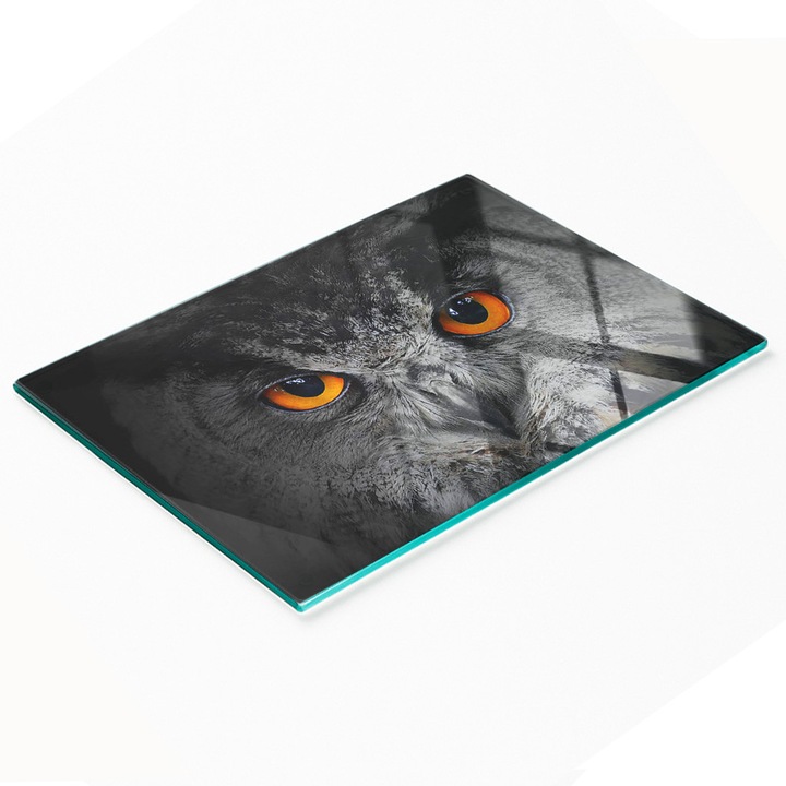 Placa de servire din sticla Tulup, 80x52cm, antiderapanta, rezistenta la temperaturi ridicate