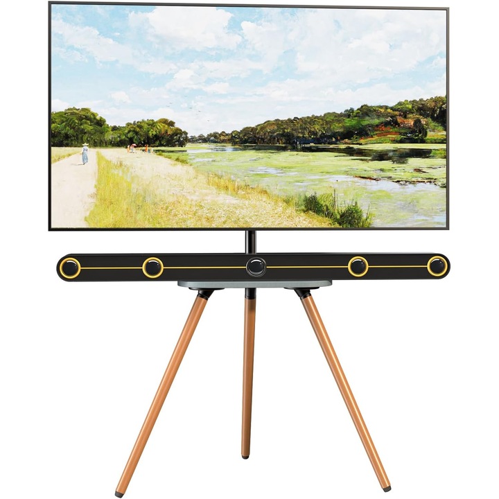 PUTORSEN TV állvány, festőállvány design, állítható magasságú, fekete