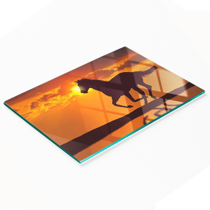 Tulup dekoratív üveglap, 80x52cm, edzett üveg, csúszásmentes, magas hőmérsékletnek ellenálló