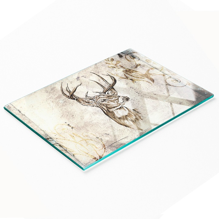 Dekoratív tábla, Tulup, edzett üveg nyílás, 80x52cm, csúszásmentes, magas hőmérsékletnek ellenálló