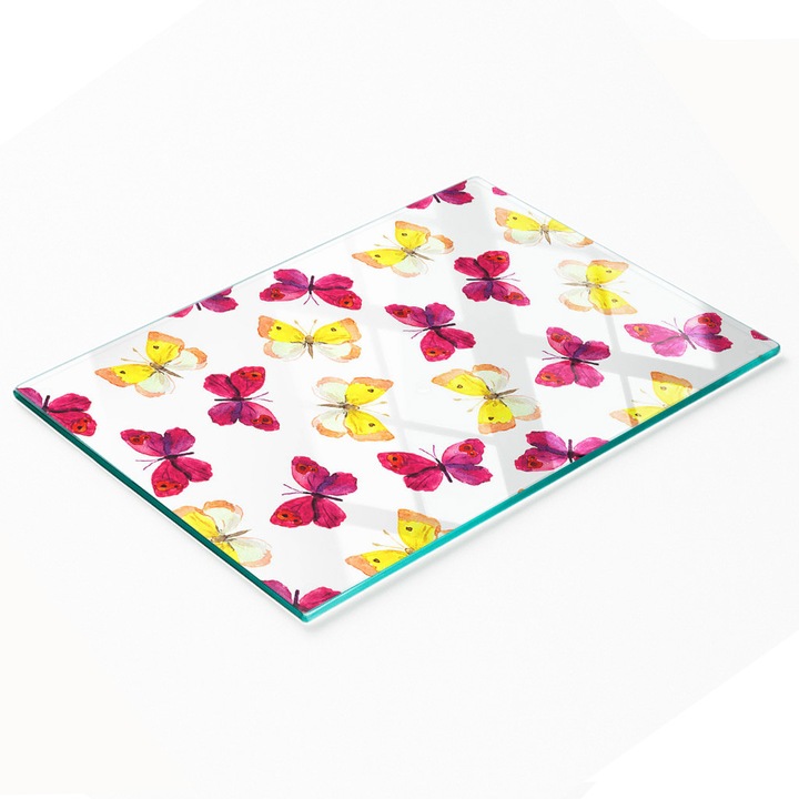 Tulup dísztábla, virágos nyílás, 80x52cm, biztonsági üveg, csúszásmentes