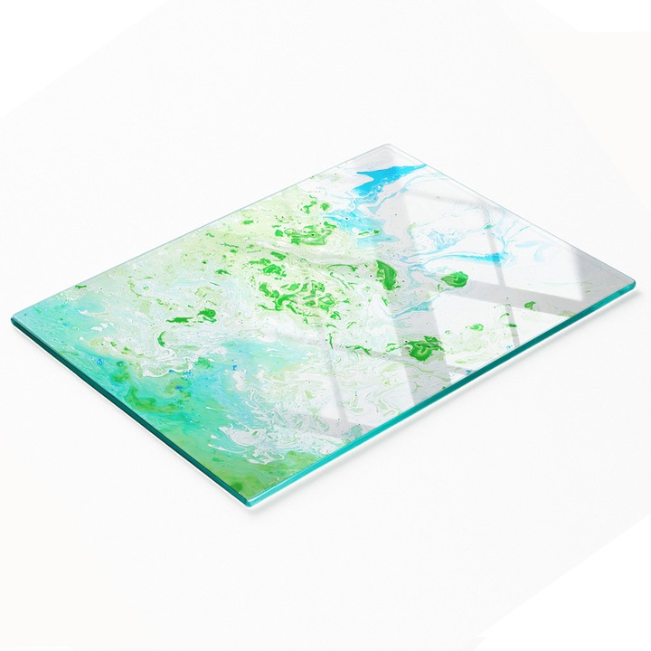 Dekoratív üveg vágódeszka, Tulup, 80x52cm, csúszásgátló, magas hőmérsékletnek ellenálló