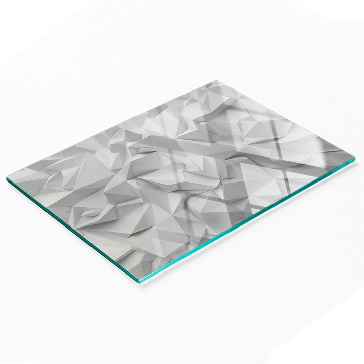 Dekoratív vágódeszka, Tulup, 80x52cm, edzett üveg, csúszásmentes, magas hőmérsékletnek ellenálló