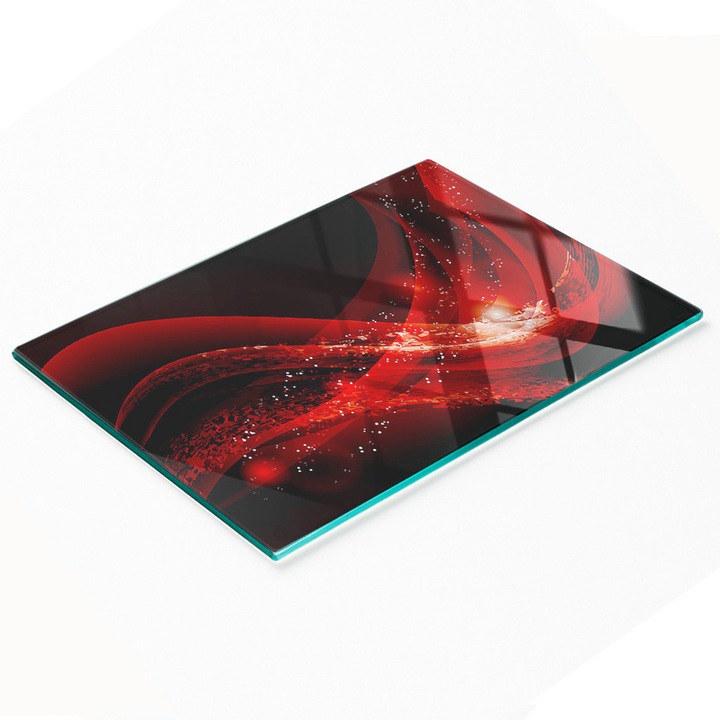 Tulup dekorációs tábla, absztrakt nyitás, 80x52cm, edzett üveg, csúszásmentes