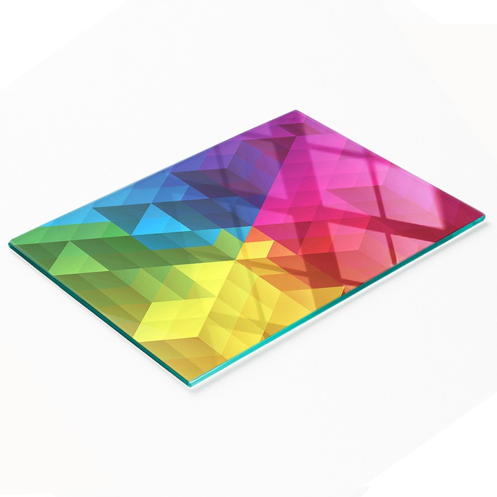 Tulup Dísztábla, üveg vágódeszka, 80x52cm, csúszásmentes, magas hőmérsékletnek ellenálló