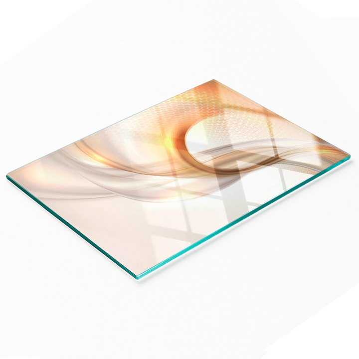Tulup dekorációs konyhai üveglap, edzett üveg, 80x52cm, csúszásmentes, magas hőmérsékletnek ellenálló