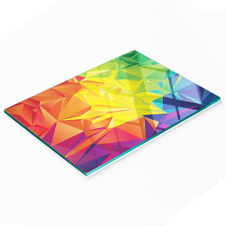 Tulup dekorációs üveglap, 80x52cm, csúszásmentes, magas hőmérsékletnek ellenálló