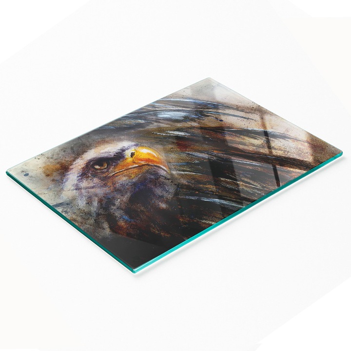 Tulup dekoratív üvegtábla, 80x52cm, csúszásmentes, magas hőmérsékletnek ellenálló