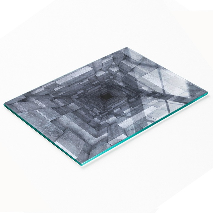 Dekoratív vágódeszka, Tulup, edzett üveg, 80x52cm, csúszásmentes, magas hőmérsékletnek ellenálló