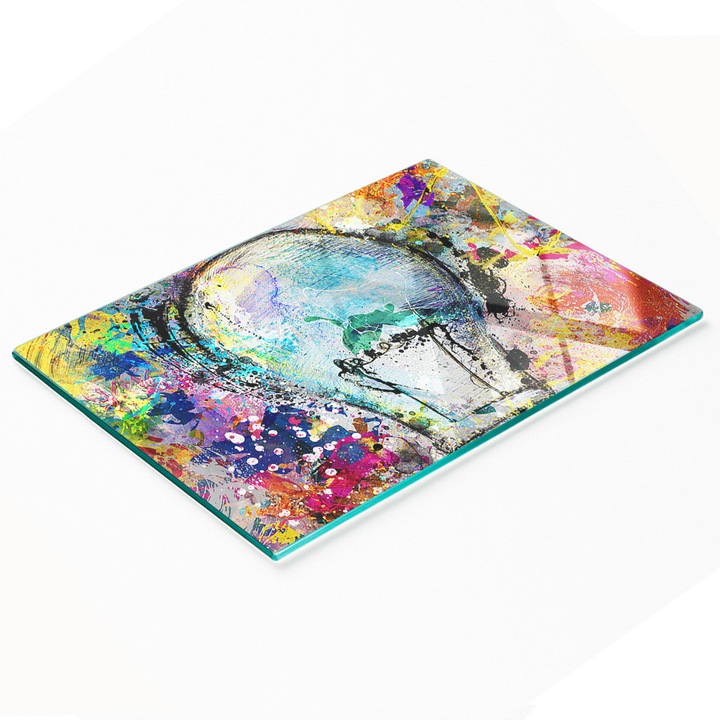 Tulup dekoratív konyhai tábla, biztonsági üveg, 80x52cm, csúszásmentes, magas hőmérsékletnek ellenálló