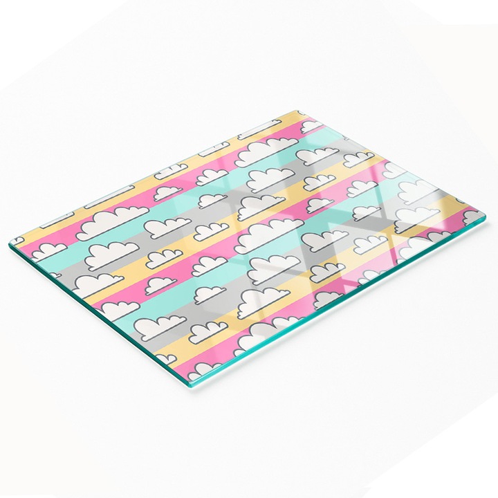 Tulup dekoratív konyhai üveglap, edzett üveg, 80x52cm, csúszásgátló, magas hőmérsékletnek ellenálló