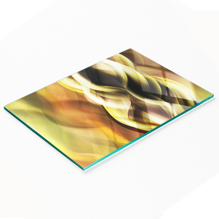 Tulup dekoratív üvegtábla, 80x52cm, csúszásmentes, magas hőmérsékletnek ellenálló