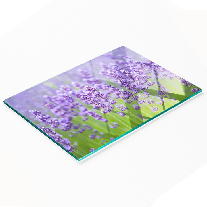 Dekoratív üveglap, Tulup, edzett üveg, 80x52cm, csúszásgátló, magas hőmérsékletnek ellenálló