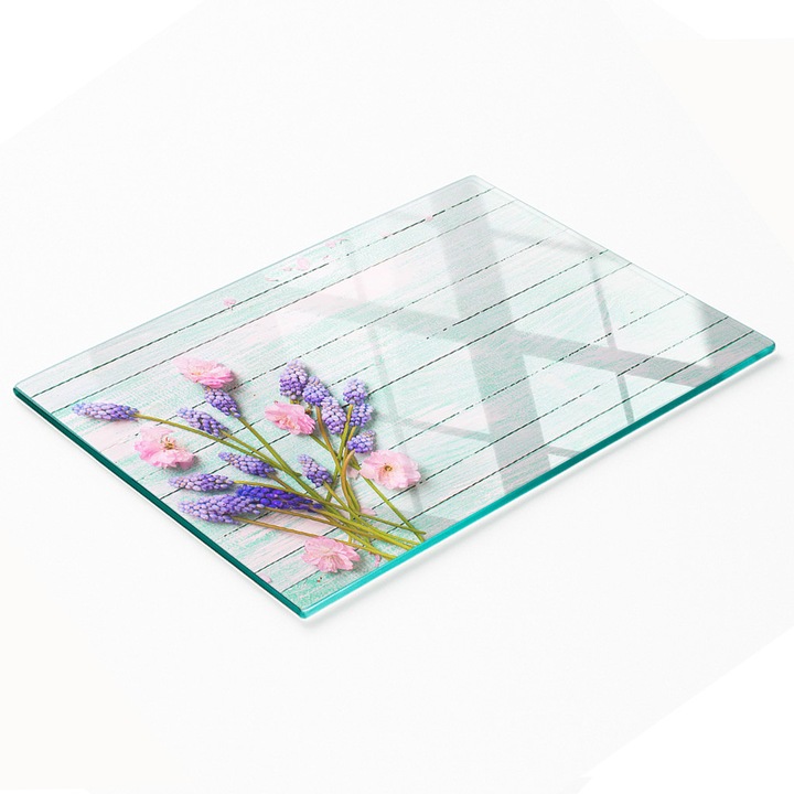 Tulup dekoratív konyhai üveg hátlap, edzett üveg, 80x52cm, csúszásmentes, magas hőmérsékletnek ellenálló