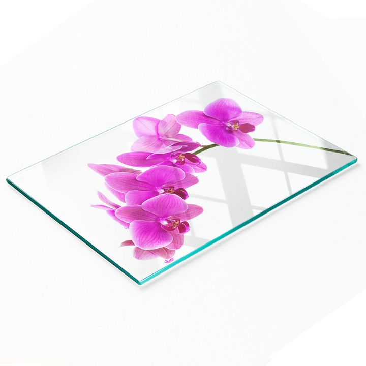 Többfunkciós dekoratív üveglap, Tulup, rózsaszín, 80x52cm, csúszásgátló