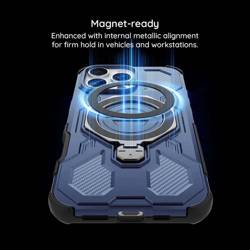 Husa antisoc pentru Xiaomi Redmi 15C 4G / Redmi 15C 5G / Poco C85 4G cu inel suport magnetic, Accesorio Carbon Shield PRO, Smoke Negru