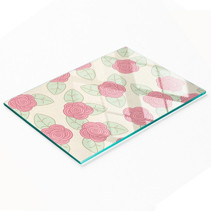 Placa decorativa de bucatarie Tulup, sticla securizata, 80x52cm, antiderapanta, rezistenta la temperaturi ridicate